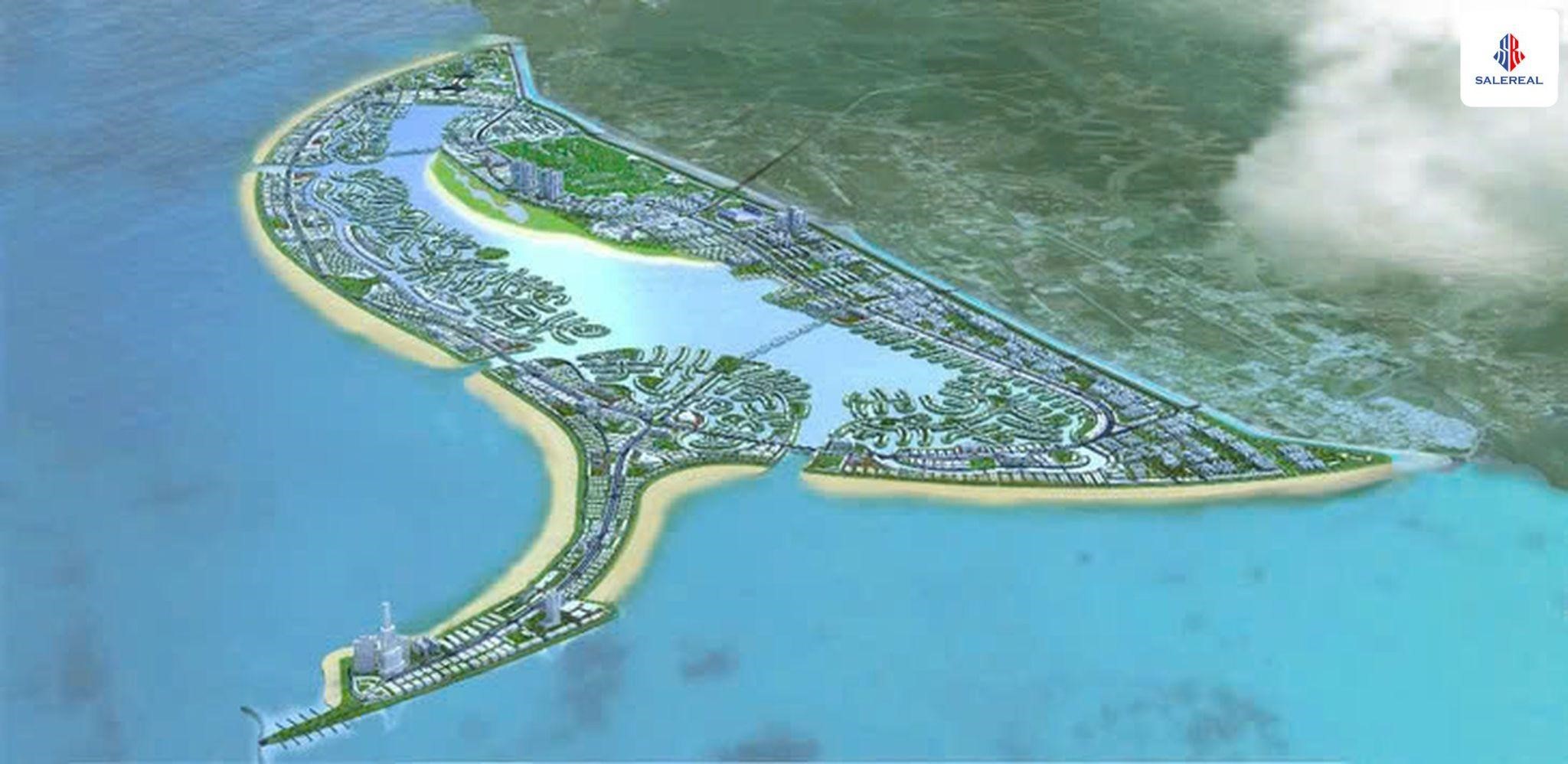 Phối cảnh ba mặt giáp biển của khu đô thị Green Paradise