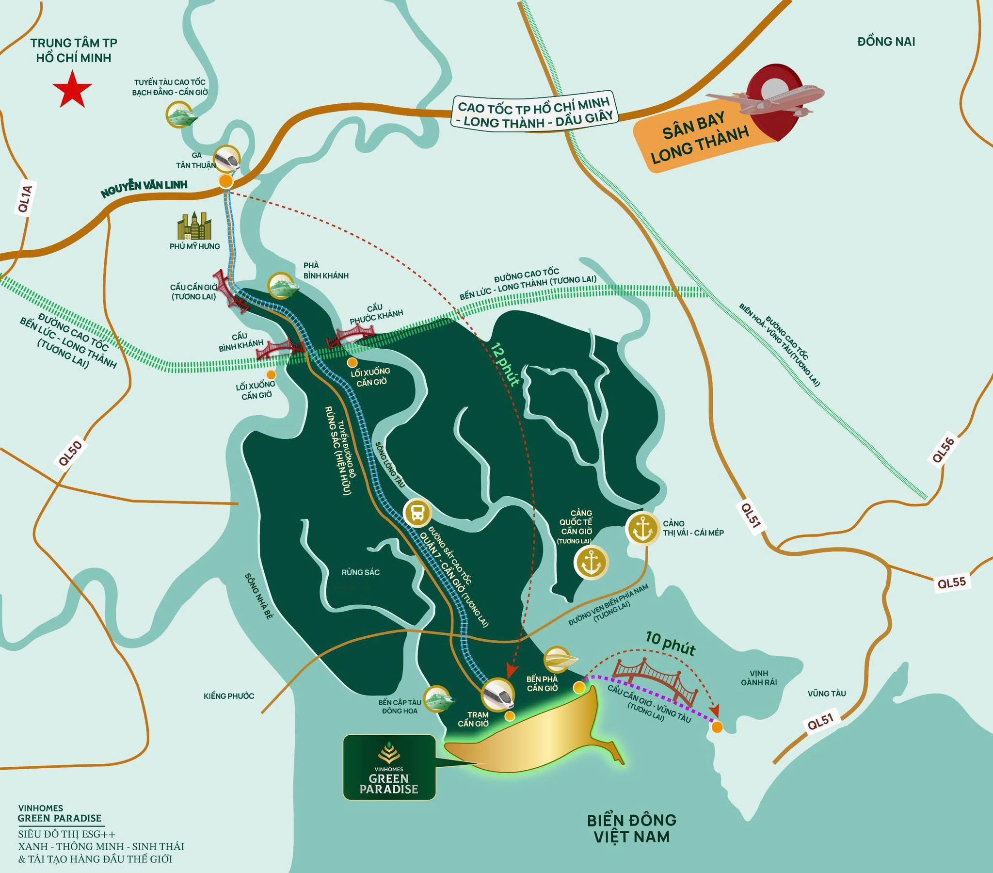 Ví trí dự án Vinhomes Green Paradise trên bản đồ